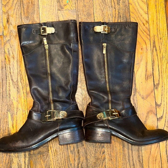Vince Camino Waymon Motorcycle style brown leather size 7 (37) tall boots